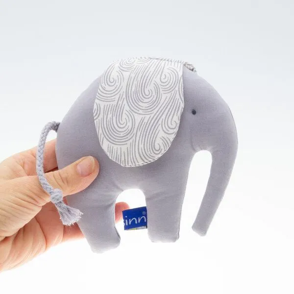 Flosinn Flosinn Knistertier Baby Kleiner Elefant Bio-Greifling, Grau, – Produktbild 3 von 4