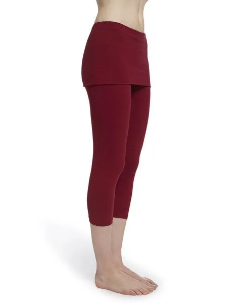 ESPARTO ESPARTO ¾ Yogahose Capri "Thanda", Granatrot, – Produktbild 1 von 3