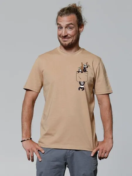 watapparel watapparel T-Shirt Unisex Pocket Pandas, Latte, – Produktbild 2 von 3