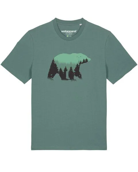 watapparel watapparel T-Shirt Unisex Waldbär, Green bay, – Produktbild 1 von 4