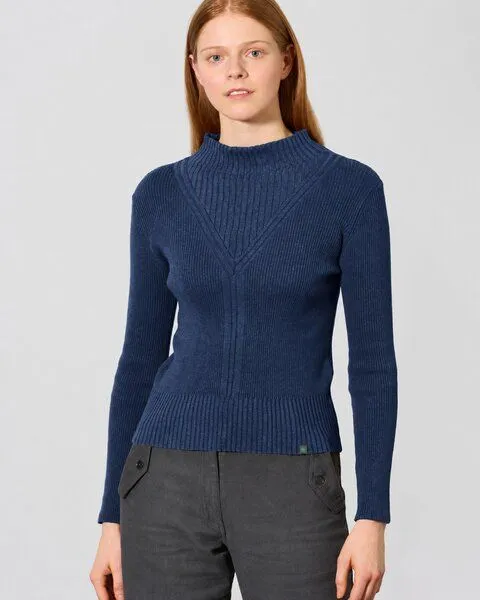 HempAge HempAge Femininer Pullover Hanf/Biobaumwolle, Navy(blau), – Produktbild 3 von 4