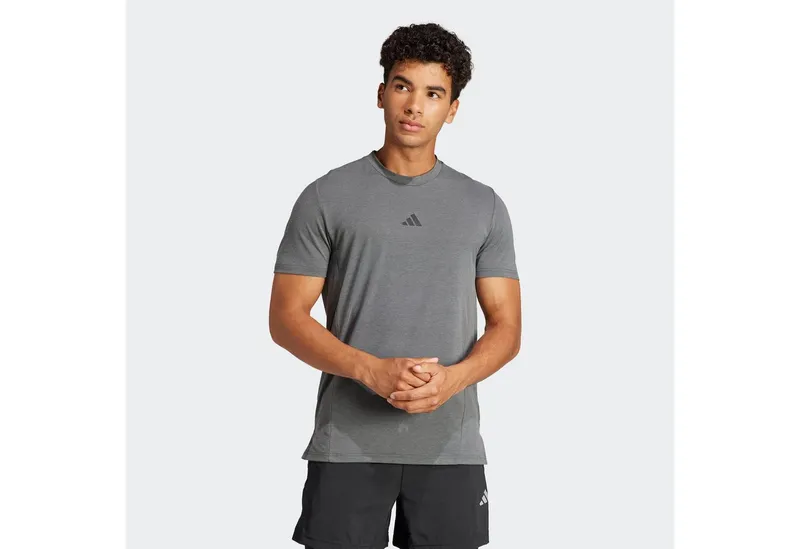 adidas Performance adidas Performance T-Shirt DESIGNED FOR TRAINING WORKOUT mit Rundhalsausschnitt, ohne Verschluss, sportlicher Stil, Grau, – Produktbild 1 von 5