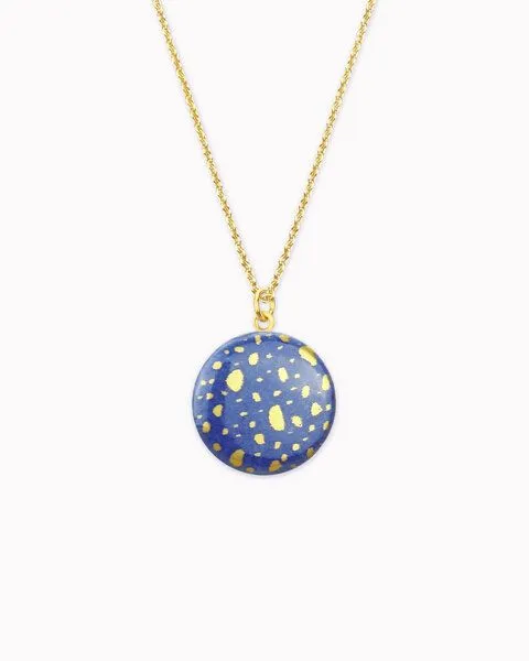 lille mus lille mus Halskette mit Porzellananhänger TERRAZZO, Blau, – Produktbild 1 von 2