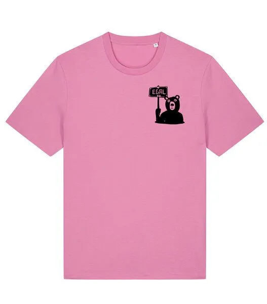 päfjes päfjes Dem Bären ist es EGAL! Dir auch? - Fair Wear Männer Unisex Bio T-Shirt Siebdruck, Rosa (bubble pink), – Produktbild 2 von 4