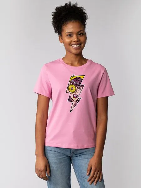 watapparel watapparel T-Shirt Frauen Donut, Bubble pink, – Produktbild 1 von 4