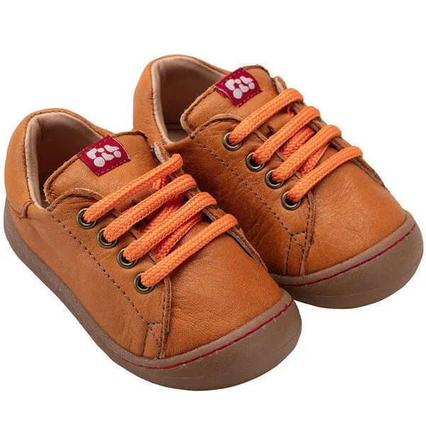 Pololo Pololo Lauflern-Sneaker aus pflanzlich gegerbtem Leder, Größen 20-27, Orange, – Produktbild 1 von 4