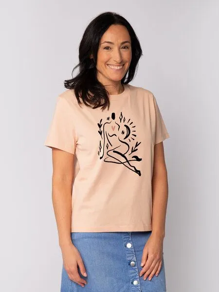 watapparel watapparel T-Shirt Frauen Self love, Fraiche peche, – Produktbild 1 von 4
