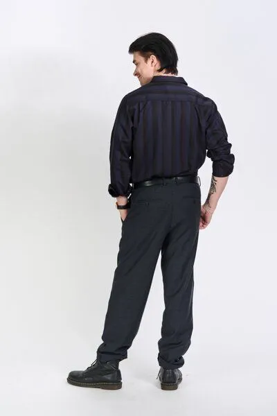 Zerum Zerum Gestreiftes Tencel-Hemd Modell: Ben, Navy (blau), – Produktbild 3 von 3