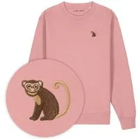 LIGARTI Bestickter Pullover – Albert der Affe – LIGARTI Tiermanufaktur, Altrosa, – Produktbild 1 von 1