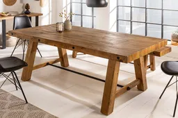 riess-ambiente Esstisch FINCA 165cm vintage braun - recyceltes Pinienholz, Bohlenoptik, FSC, Industrial Design mit Querstrebe – ideal für bis zu 6 Personen – Produktbild 1 von 1