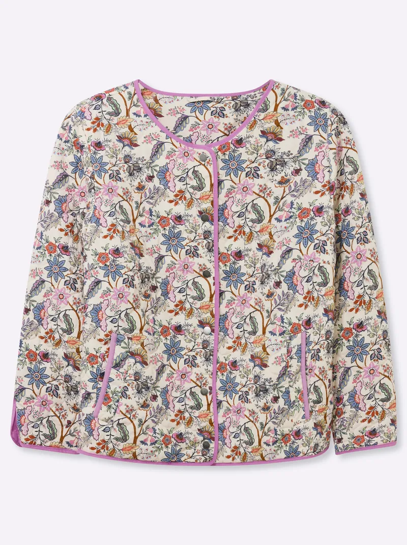 sheego Steppjacke, Champagner-tiefblau-gemustert, – Produktbild 1 von 2