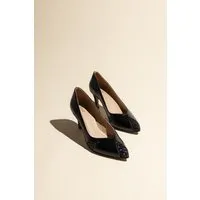 AGAZI AGAZI IVO MIDI black and glitter – vegan high heels made of mushroom leather – Produktbild 1 von 1