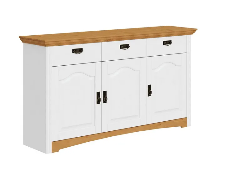 OTTO home Kommode Konrad, aus massiver Kiefer, Breite 156 cm, mit Schubladen, FSC®, Weiß, – Produktbild 1 von 5