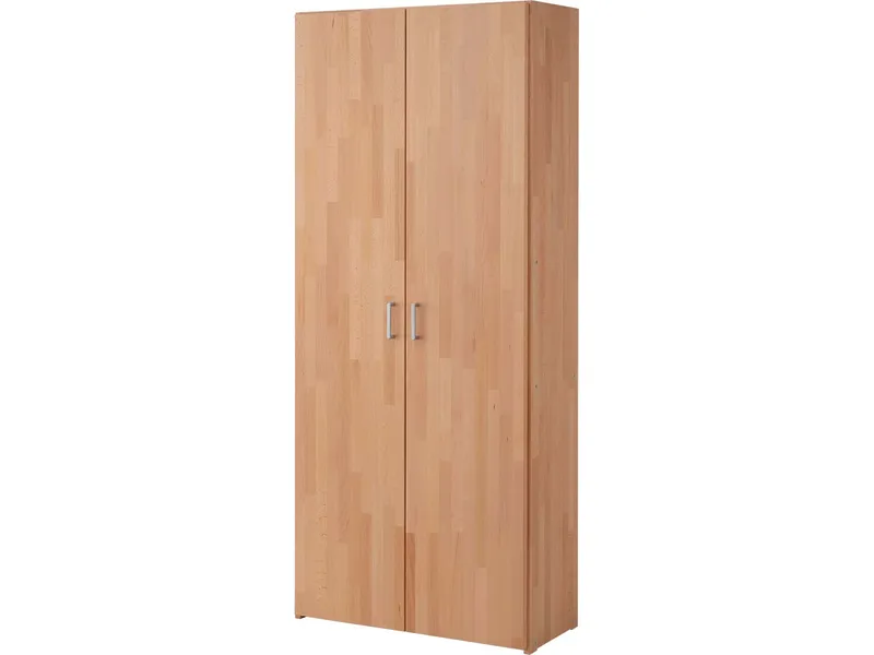 Infantil Infantil Schrank 'buxing solid' mit 2 langen Türen B 80 x T 33 x H 185,5 cm, glatte Front, Buche, – Produktbild 1 von 1