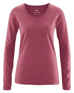 HempAge Hempage Damen vegan Langarm T-Shirt In Tinto Rot – Produktbild 1 von 1