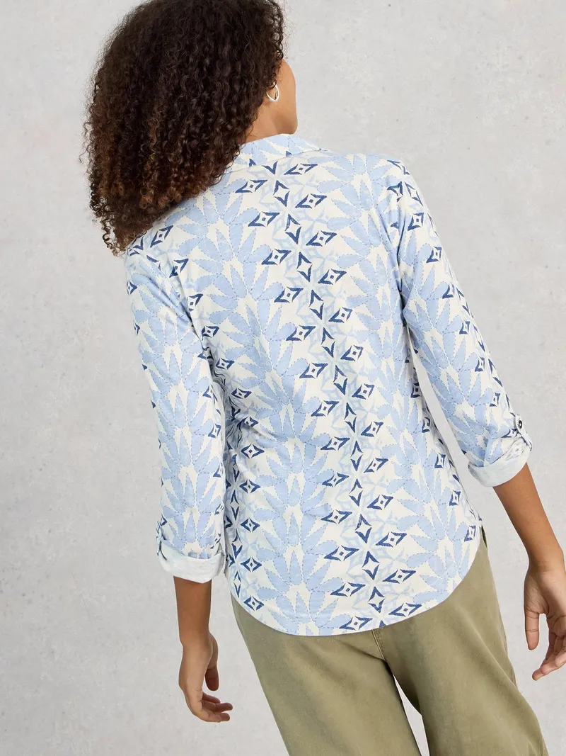 White Stuff Jerseybluse Annie - 52, Blau multi, – Produktbild 3 von 3