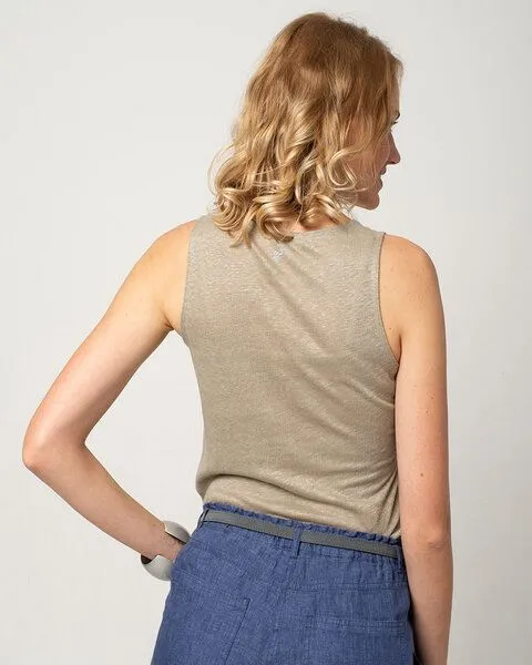 Alma & Lovis Alma & Lovis Leinentop aus Leinen-Jersey | Linen Top, Khaki, – Produktbild 4 von 4