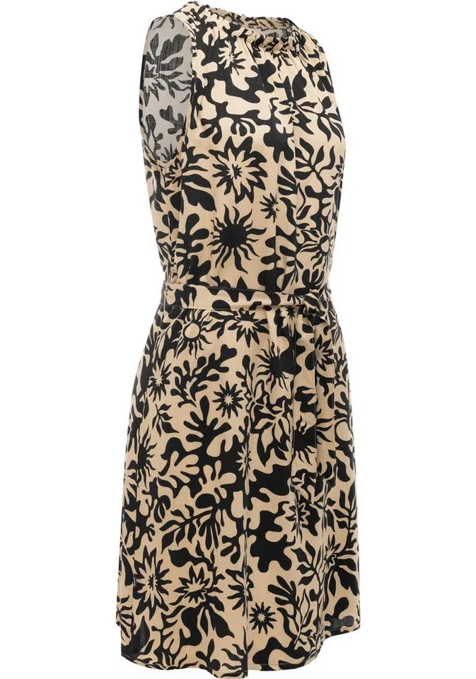 ragwear ragwear Strandkleid Isalie Print Leichtes Sommerkleid mit Rüschenkragen, Braun, – Produktbild 2 von 3