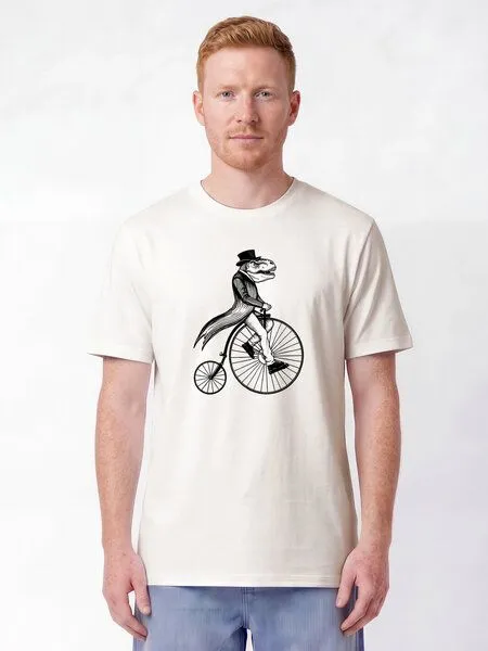 watapparel watapparel T-Shirt Unisex T-Rex auf Fahrrad, Off white, – Produktbild 2 von 2