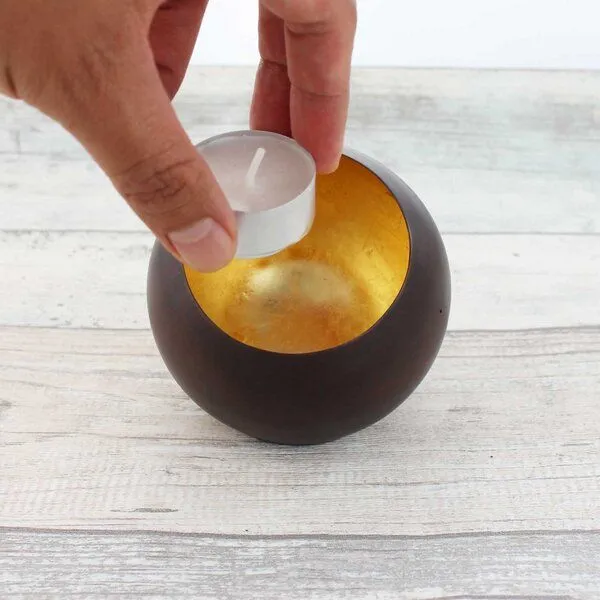 Mitienda Shop Mitienda Shop Teelichthalter Globe, Gold, – Produktbild 2 von 3