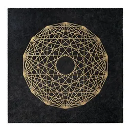 Veskor Cassiopeia Veskor Cassiopeia 7-ORTHOPLEX HEPTACROSS Heilige Geometrie Linoldruck | 40 x 40 cm | Gold auf Schwarz – Produktbild 1 von 1