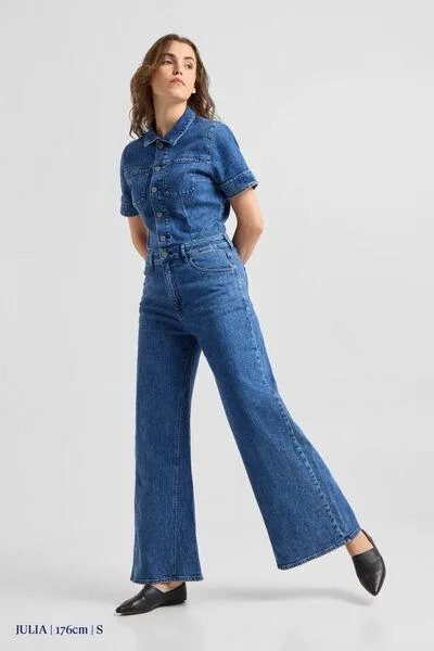 DAWN Damen Overall TWITTER Minimal Stretch DAWN Bio-Baumwolle, Dark blue, – Produktbild 4 von 5