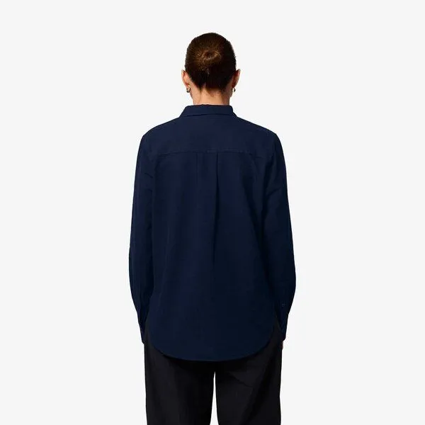 YTWOO YTWOO Damen-Oxford-Hemd aus Bio-Baumwolle, Navy, – Produktbild 2 von 2