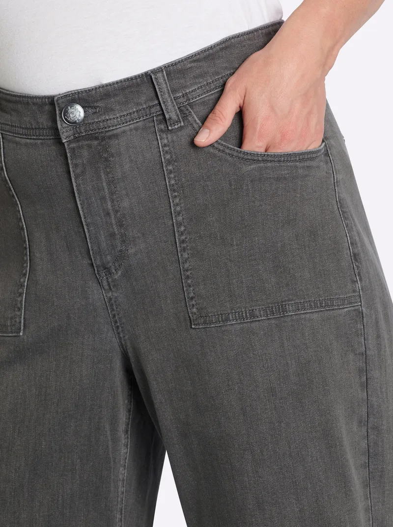 sheego Jeans grey denim, Grey denim, – Produktbild 3 von 3