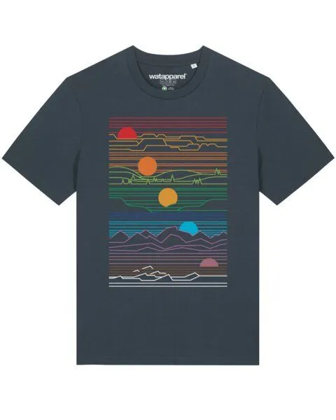 watapparel watapparel T-Shirt Unisex Sun And Moon, India ink grey, – Produktbild 1 von 3