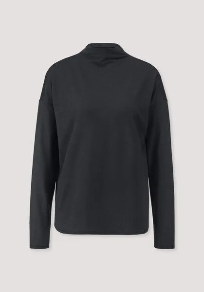 hessnatur hessnatur Longsleeve Oversize aus reiner Bio-Merinowolle, Schwarz, – Produktbild 4 von 4