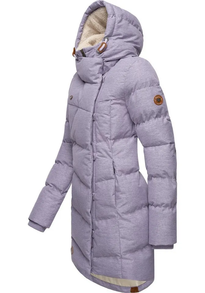 ragwear ragwear Wintermantel Pavla stylischer Winterparka mit Teddyfutter und Kapuze, Lila, – Produktbild 3 von 4