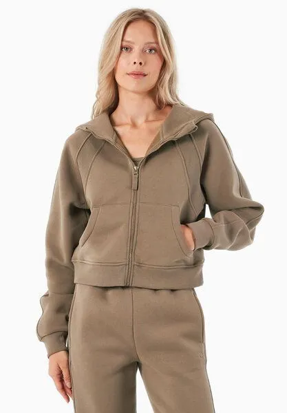 ORGANICATION ORGANICATION JODDY | Essentials Full Zip-Hoodie aus Bio-Baumwolle und recyceltem Polyester, Gravel, – Produktbild 1 von 4