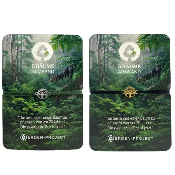 Erden Projekt Erden Projekt 1 Armband pflanzt 5 Bäume, Gold (weißes armband), – Produktbild 2 von 2