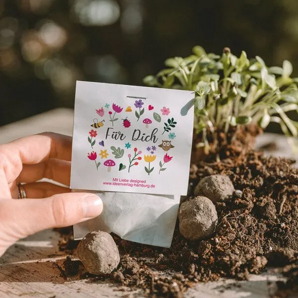 Ideenverlag Hamburg Ideenverlag Hamburg 10 x „Für Dich“ Samenbomben im Tütchen mit Wildblumensaatgut – Produktbild 1 von 4