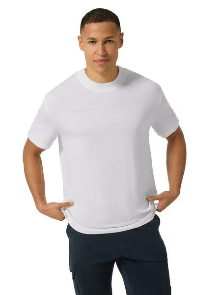 Super.Natural Super.Natural T-Shirt Casual Rib Bio J Tee für Herren, Merino, Fresh white, – Produktbild 1 von 4