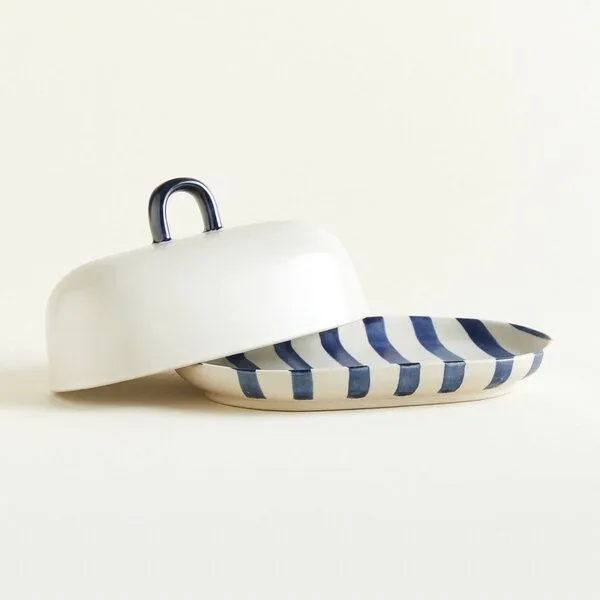 onomao onomao Butterdose - Klassik, Blau-weiß-gestreift, – Produktbild 4 von 4