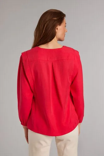 Addition Sustainable Apparel Addition Sustainable Apparel Bluse aus Tencel - Voluminous Blouse, Rot, – Produktbild 4 von 4