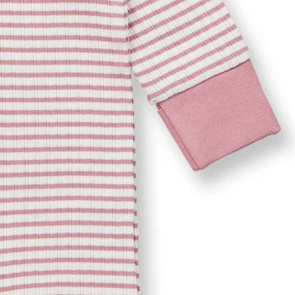 Sense Organics sense-organics Baby Strampler geringelt, Modell TONA, Altrosa-weiß geringelt, – Produktbild 4 von 4