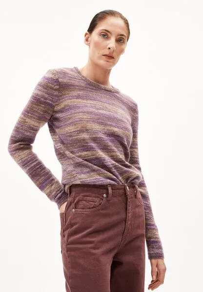 ARMEDANGELS ARMEDANGELS ROYAA STAMPATO Damen Pullover aus Mohair-Woll Mix, Orchid-walnut creme, – Produktbild 2 von 4