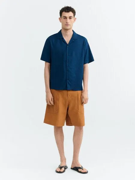 thinking mu thinking mu Herren Hemd - Hemp Junior - aus Hanf und Tencel, Blue night (blau), – Produktbild 2 von 3
