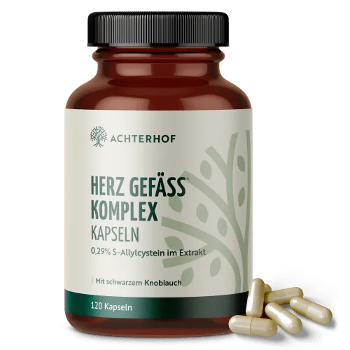 vom Achterhof Herz Gefäß Komplex mit schwarzem Knoblauch (120 Kapseln) – Produktbild 1 von 1
