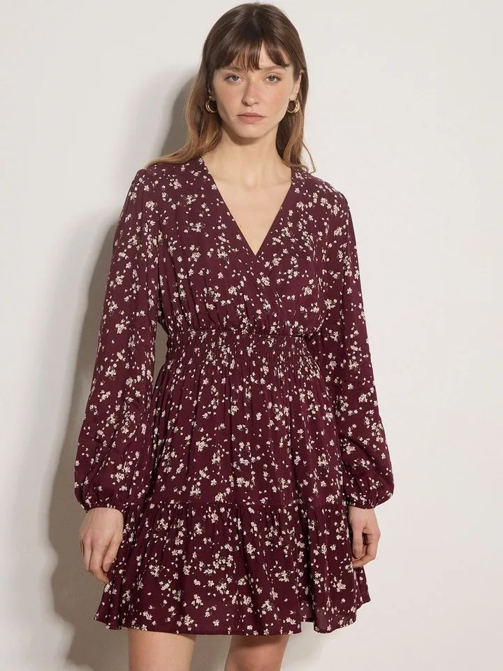 Apricot Apricot Minikleid Daisy Spray Wickelkleid mit Blousonärmeln, Rot, – Produktbild 1 von 5