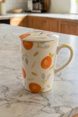 Tranquillo Tasse mit Teesieb VINTAGE GARDEN orange - orange – Produktbild 1 von 1