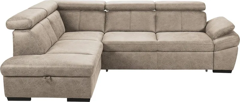 exxpo - sofa fashion Ecksofa Salerno, Funktionssofa, hoher Sitzkomfort, Breite 268cm, L-Form, inkl. Kopf- und Armteilverstellung, wahlweise mit Bettfunktion, Braun, – Produktbild 2 von 4