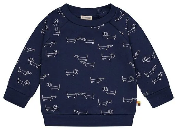 loud + proud loud + proud Babys & Kinder Sweatshirt mit Alloverdruck, GOTS-zertifiziert, Ultramarine(blau), – Produktbild 1 von 2