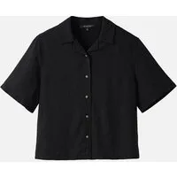 recolution Damen Bluse aus Leinen und LENZING ECOVERO Viskose Mix - CAMELLIA - recolution, Black (schwarz), – Produktbild 1 von 1