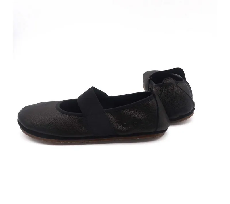 Pololo Pololo Barfuß Ballerina Kaya, Damen Barfußschuh aus natürlich gegerbtem Leder, Schwarz, – Produktbild 4 von 5