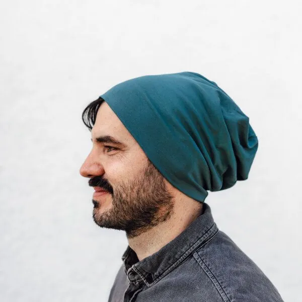 Liebe Deinen Planeten Liebe Deinen Planeten Bio Beanie in 3 Größen Herren & Damen in vielen Farben bequeme Jersey Mütze aus Bio Baumwollmix, Petrol, – Produktbild 1 von 4