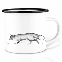LIGARTI Emailletasse »Fuchs und Gans« von LIGARTI | 300 oder 500 ml | handveredelt in Deutschland | Cup, Kaffeetasse, Emaillebecher, Camping Becher – Produktbild 1 von 1