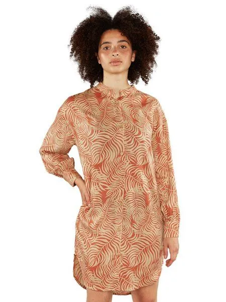 Dedicated DEDICATED Shirt Ljiunga Palm Leaves, Safari (beige-organge), – Produktbild 1 von 3